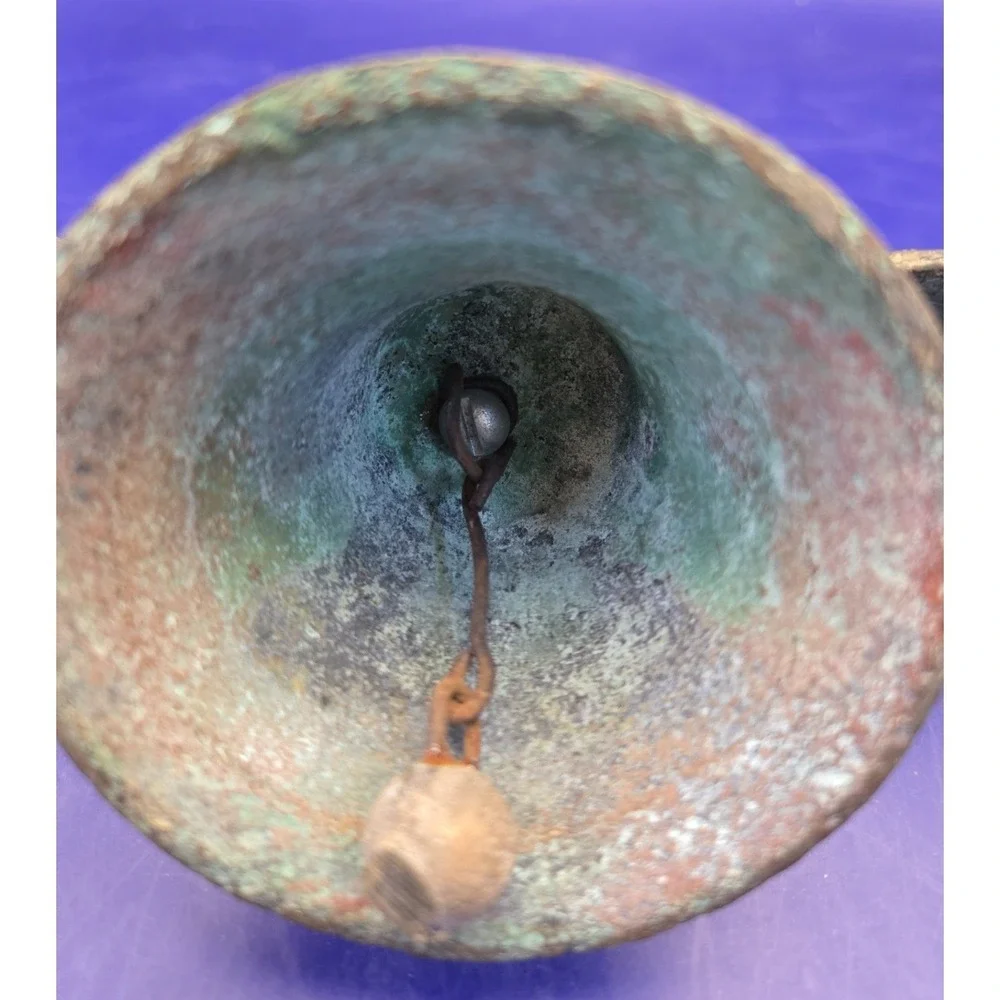 Bronze Triple Bells Antique Patina  Mexican-Spanish Colonial Mission 1800's